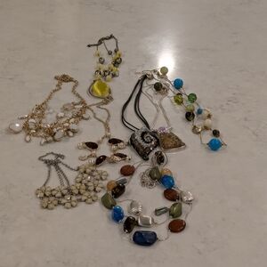 Chic Multicolor Beaded Necklace Collection Set Of 8